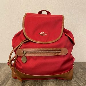 NEW Coach red mini backpack